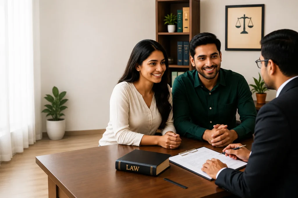 "Professional legal consultation for love marriage and court marriage registration."